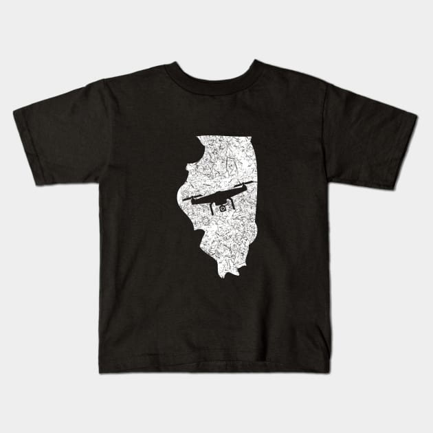 Illinois Drone Pilot Kids T-Shirt by TriHarder12